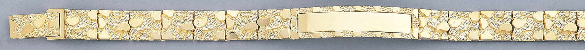 10k Gold 9mm Nugget Id Bracelet 8.5 In